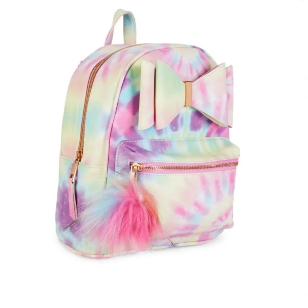 Kid's Faux Fur Pom-Pom Backpack